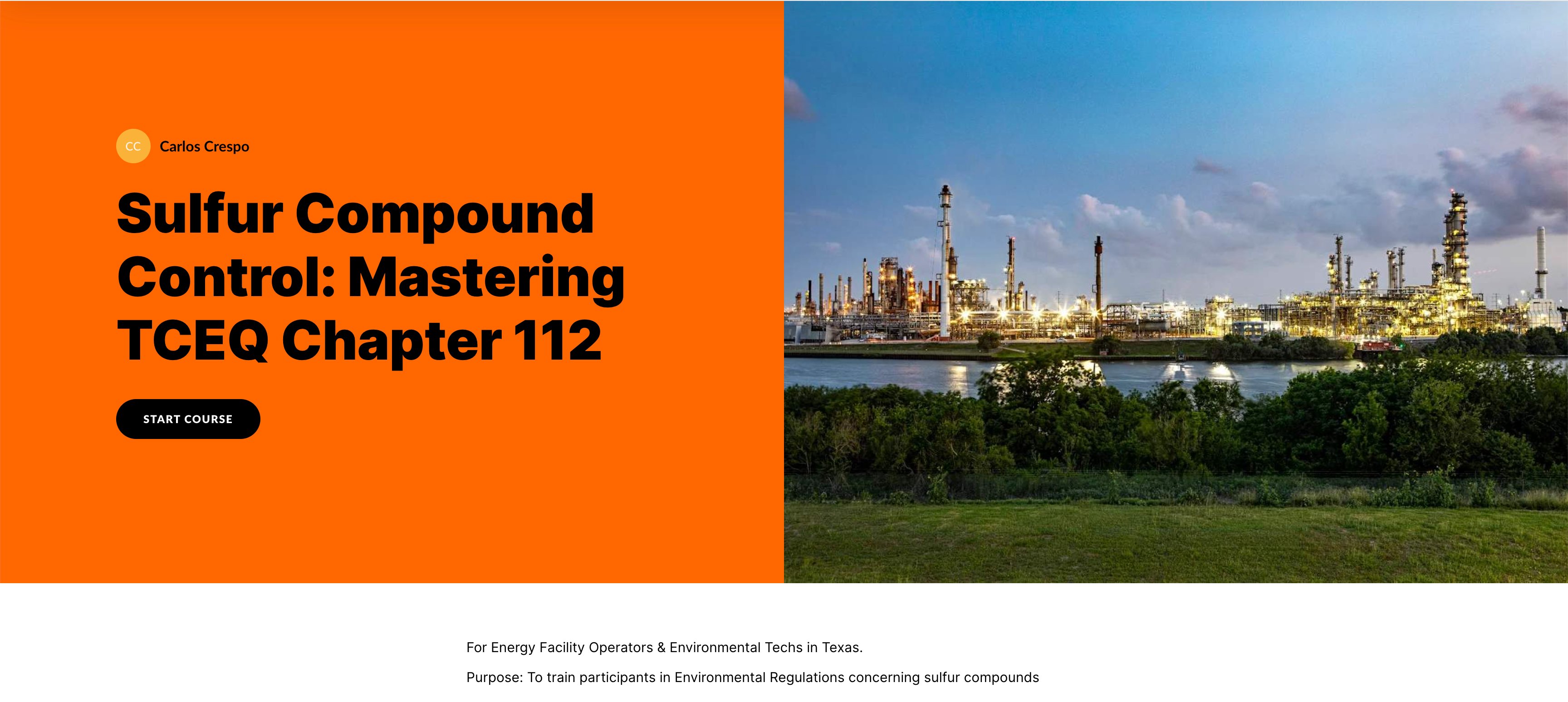 TCEQ Chapter 112 Sulfur Compound Control course cover